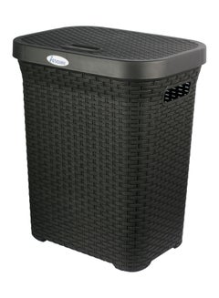 اشتري Laundry Basket with Lid Black 50Liters في الامارات