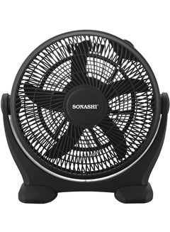 اشتري 14 Inch Box Fan - 3 Speed Selector | Powerful Box Fan with 180 Degree Variable Tilt Head | Kids Safe Fan with Protective Grill | Travel-friendly Box Fan - Quiet Operation SBF-7037 Black في الامارات