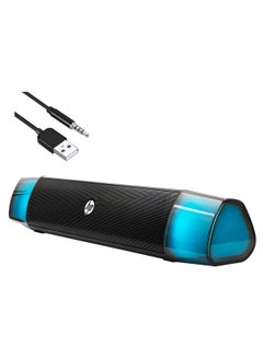 اشتري Wired LED Multimedia Speaker Sound Stereo DHE-6010 Black/Blue في الامارات