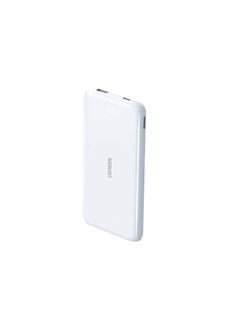 Buy 10000 mAh Power Bank Two-Way Fast Charging Ultra Slim 20W - White in Saudi Arabia