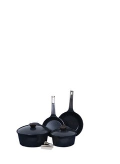 Buy Aeni Cooking Set 8Pcs Black Marble طقم طهي إيني 8 قطع رخام أسود Black Marble أسود رخامي in UAE