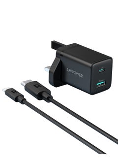 اشتري 100 mAh RP-PC173 2-in-1 Wall Charger Combo (PC168*1, CB1016*1) Black في السعودية