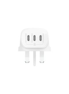 Buy 67W Triple USB-C Ports PD Wall Charger With PPS (25W+20W+20W), 67W Max When Any Port Used Alone White in Saudi Arabia