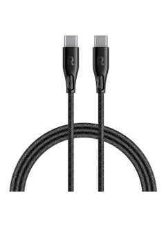 Buy RP-CB1029 60W Fast Charging Nylon Braid Global Version Type-C To C Cable 1.2M Black in Saudi Arabia