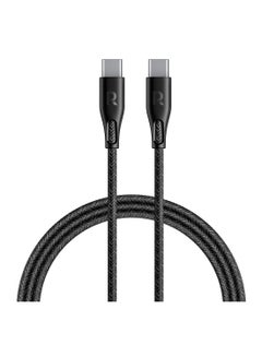 Buy RP-CB1031 60W Fast Charging Nylon Braid Global Version Type-C to C Cable 2M Black in Saudi Arabia