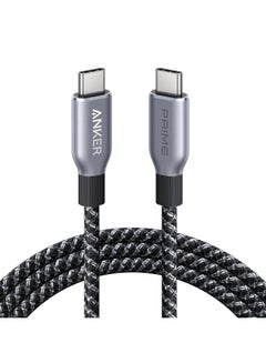 Buy Anker Prime USB-C to USB-C Cable, 240W 6 ft Fast Charging USB-C Cable, Upcycled-Braided Nylon with High Durability, For iPhone 15/15 Pro/15 Pro Max/15 Plus, MacBook, iPad, Galaxy S24, and More Black in UAE