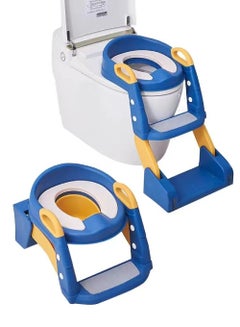 اشتري Baby Potty Seat, 3-In-1 Toilet Potty Training Seat, Toddlers Potty Training Toilet Seat Boys Girls, Kids Potty Training Seat Step Stool Ladder, Potty Chair With Anti-Slip Pads (Blue) في الامارات