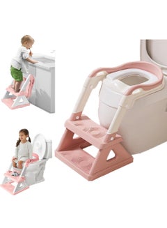 Buy 2 In 1 Potty Training Seat & Toddler Step Stool Ultimate Stability Toddler Toilet Seat Adjustable Step And Seat Height Potty Seats For Toddlers Boys Girls Anti-Slip Padsurinal Splash Guard in UAE