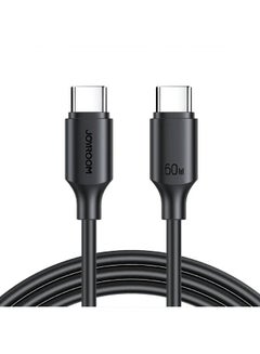 Buy S-A14 Multi-Color Series 60W U Fast Charging Data Cable, Type C to Type C -1.2m Black in Egypt