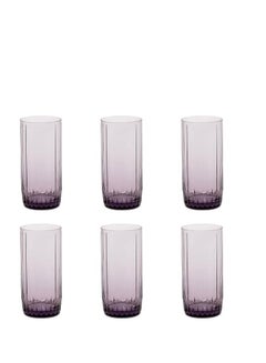 اشتري Pasabahce Large Juice and Water Cups Set of 6 – Leia Hi Ball-Purple- 310ml في مصر