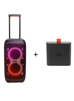 Buy Partybox Stage 320 Portable Party Speaker And Battery 400 Combo For Non Stop Party, JBLPBSTAGE320UK+JBLBATTERY400 Black in UAE