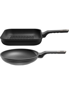 Buy 2 Piece Frying Pan Set Quanta 22-24 cm Black in Egypt