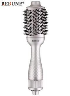 اشتري 1300 Watts Hair Styler Auto Shut Off When Overheating Tangle-Free Tufted Bristles Tapered Heads With Three Control Cold Hot Air Styler Silver في الامارات