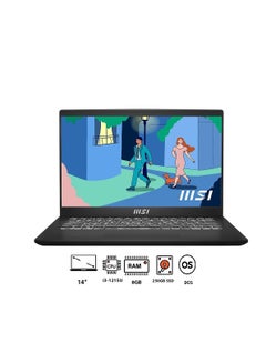 Buy MSI Modern14 C12MO-1074XEG  intel Core i5-1235U Intel Graphics 8GB DDR4, 512GB SSD DOS - Black English/Arabic Black in Egypt