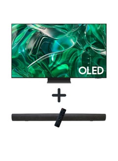 Buy 65 inch OLED 4K Smart TV with Neural Quantum Processor 4K, Infinity One Design, with 2.0 Channel 600 Watts Soundbar, Bluetooth, USB, FM Radio 65S95C+TH-N322B Black Titanium in UAE