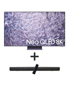 Buy 75 inch Neo QLED 8K Smart TV with Neural Quantum Processor 8K, with 2.0 Channel 600 Watts Soundbar, Bluetooth, USB, FM Radio 75QN800C+TH-N322B Black Titanium in UAE