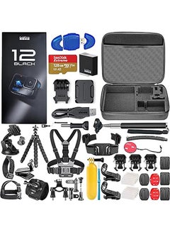 Buy Hero12 Black 5.3K Action Camera Bundle With 128GB Card And 50 Accessories in UAE