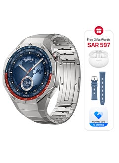 Buy Watch GT 5 Pro 46mm Smartwatch, Sharp-Edged Design Watch, up to 14 Days Battery Life, Pro-level Sports, Health Tracking, iOS and Android + FreeBuds 5i Earbuds and Strap Titanium in Saudi Arabia