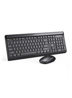 Buy CS500 wireless keyboard and mouse combo with 104 keycaps keyboard, plug & play, ergonomic design mouse for office home computer pc laptop black in UAE