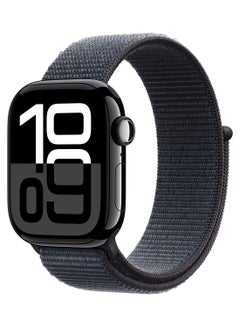 Buy Watch Series 10 GPS + Cellular 42mm Jet Black Aluminium Case With Ink Sport Loop in UAE