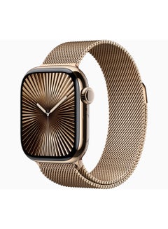 اشتري Watch Series 10 GPS + Cellular 42mm Gold Titanium Case With Gold Milanese Loop في السعودية