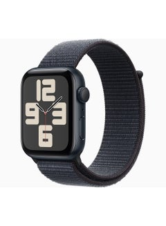 Buy Watch SE (2024) GPS 44mm Midnight Aluminium Case With Ink Sport Loop in UAE