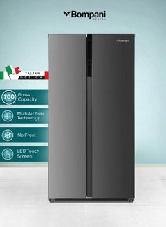 اشتري 472L Gross / 436L Net Capacity Side by Side Refrigerator-Freezer With No-Frost Technology, Electronic Temperature Control, Recessed Handle, R600a Refrigerant 832 kW BR800 Inox في الامارات