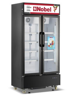 Buy 600L Gross/ 483L Net Capacity Upright Double Door Showcase Chiller, Quick Cooling, Low E Glass Doors, Low Noise & Low Voltage Consumption, Digital Controller, R290 Refrigerant 600 L 390 W NSF800I Black in UAE