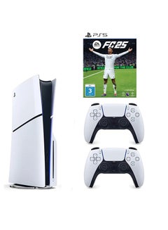 Buy PlayStation 5 Disc Slim Console With Extra White Controller And FC 25 in UAE