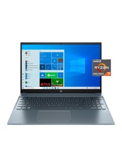 Buy 15-EH1070WM Laptop With 15.6-Inch Display, AMD Ryzen 7 5700U Processor/32GB RAM/2TB SSD/AMD Radeon Graphics/Windows 11 English Fog Blue in UAE