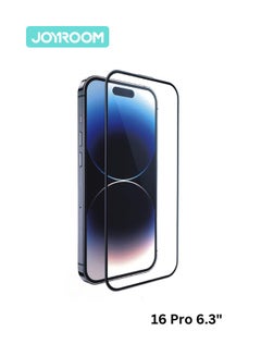 اشتري iPhone 16 Pro Screen Protector 6.3 Inch 2.5D Full Screen with Black Edge, Military-Grade Protection, Scratch Resistant, Anti-Fingerprint, Bubble Free, Case Friendly Clear/Black في مصر