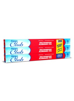 Buy Sanita Club Multipurpose Aluminum Foil, 3 Rolls, 45cm x 6meter in Saudi Arabia