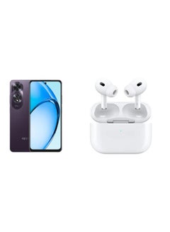 Buy Oppo A60, 256GB, 8GB RAM, 4G LTE, Dual SIM Purple-International version with a free gift generic Air Puds Pro 2nd gen in Earbuds white in Egypt