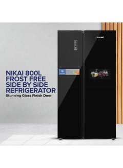 اشتري 800L Gross, 502L Net Side-by-Side Refrigerator with Digital Display, Frost Free, Stainless Steel/VCM Finish, R600a Refrigerant, Internal Condenser, Silent Operation, Energy Efficient Tropical Compressor Fridge 567.2 W NRF800SBBG Black في الامارات