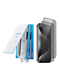 اشتري Easy Fit Screen Protector Kit (HD, 2-Pack) for iPhone15 Pro Black في الامارات