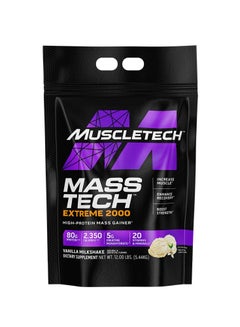 Buy Muscletech Mass Gainer Protein Powder MassTech Extreme 2000 Muscle Builder Whey Protein Powder Protein  Creatine Carb Max Protein Weight Gainer for Women and Men Vanilla Milkshake 12 lbs in UAE