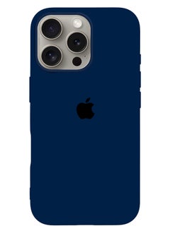 Buy (for iPhone 16 Pro Max) Case, Slim Silicone Case, Full Covered Anti Scratch Shockproof Protective Cover Dark Blue in UAE