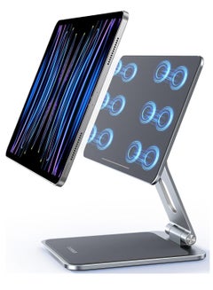 Buy MagStable Foldable Magnetic iPad Stand - 360° Rotatable Adjustable Stand for iPad Pro 12.9 & iPad 10.9 Inch - Multi-Angle Desk Holder with Strong Magnet for iPad Pro 11 Inch 3rd/4th/5th Gen - Portable, Versatile, Sturdy, Ideal for Home, Office, and On-the-Go Use Grey in UAE