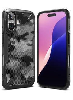 اشتري Fusion-X [Precise Cutouts for Camera Lenses] Compatible with iPhone 16 Plus Case, Augmented Bumper Military Design Shockproof Protective Cover Designed for iPhone 16 Plus Case - Camo Black في مصر