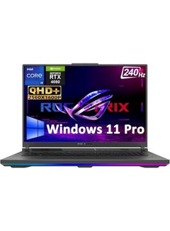 اشتري Rog Strix G18 Laptop With 18-Inch Display, Core i9-14900HX Processor/64GB RAM/4TB SSD/8gb NVIDIA GeForce RTX 4080 Graphics/Windows 11 Pro English Black في الامارات