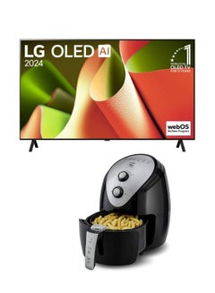 اشتري 55 Inch OLED AI B4 4K Smart TV, AI Magic remote + 3.5L Air Fryer With Rapid Air Convection, 80-200°C Cooking Range OLED55B46LA+AIR-FRYER Black في الامارات