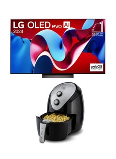 Buy 48 inch OLED evo 4K Smart TV With Alpha 9 AI Processor Gen7, Dolby Vision + 3.5L Air Fryer With Rapid Air Convection, 80-200°C Cooking Range OLED48C46LA+AIR-FRYER Black in UAE