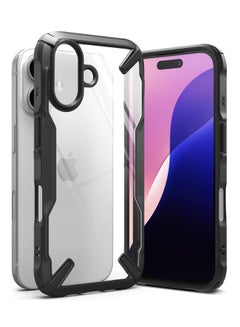 اشتري Fusion-X [Precise Cutouts for Camera Lenses] Compatible with iPhone 16 Case, Augmented Bumper Heavy Duty Shockproof Protective Cover Designed for iPhone 16 Case - Black في مصر