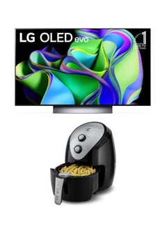 Buy OLED evo C3 55 inch HDR, 4K Gen6 Smart TV, HDR10 + 3.5L Air Fryer With Rapid Air Convection, 80-200°C Cooking Range OLED55C36+AIR-FRYER Black in UAE