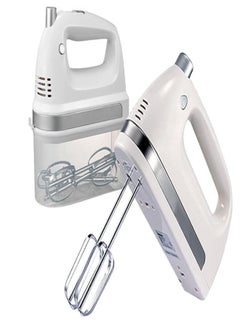 Buy Hand Mixer Electric Dough Whisk, 5 Speed Function, Handheld Includes Storage Box, Stainless Steel 2 Beaters and Dough Hooks 5 W 39052 White in Saudi Arabia