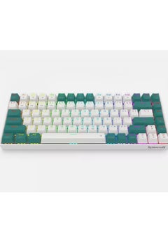 Buy K678 Pro Singed 82% Wireless RGB Mechanical Keyboard, BT/2.4GHz/Wired, Color (White - Green) 3-Mode Connectivity - Equipped with USB-C Wired, BT 3.0/5.0 and 2.4GHz Modes, Hot-Swappable Socket It is free in Egypt