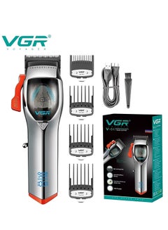 Buy V-647  Professional cordless rechargeable hair trimmer for men, featuring DLC ​​coating blade and 2500mAh lithium battery. It includes a tapered arm for multiple cutting capabilities and comes with a USB charging option. in Egypt