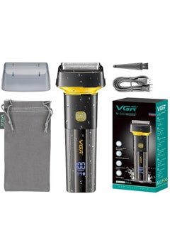 Buy V-355 Premium Cordless Rechargeable IPX6 Fully Waterproof 3 Razor Electric Shaver Wet & Dry Shaver for Face Care Beard Trimmer Super-Fast Charge 100 minutes Runtime with LED Digital Display in Egypt