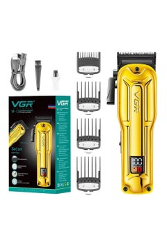 Buy V-138 Premium Metal Housing Hair Clipper 10000H+ Brushless motor (BLDC) Digital Display DLC coating Blade 2500 mAh battery USB charging 4 adjustable Taper Lever 4 Guide comb Runtime 180 min Gold in Egypt