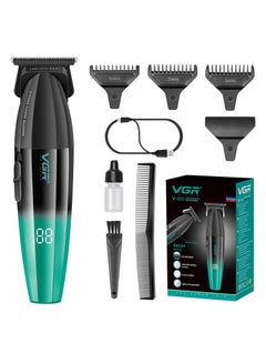 اشتري Fresh Fade Professional Hair Trimmer, 9000rpm Zero Gapped Beard Trimmer for Men, DLC T-Blade Cordless Hair Clipper/Trimmer for Barbers and USB Rechargeable, Green V-906 في مصر